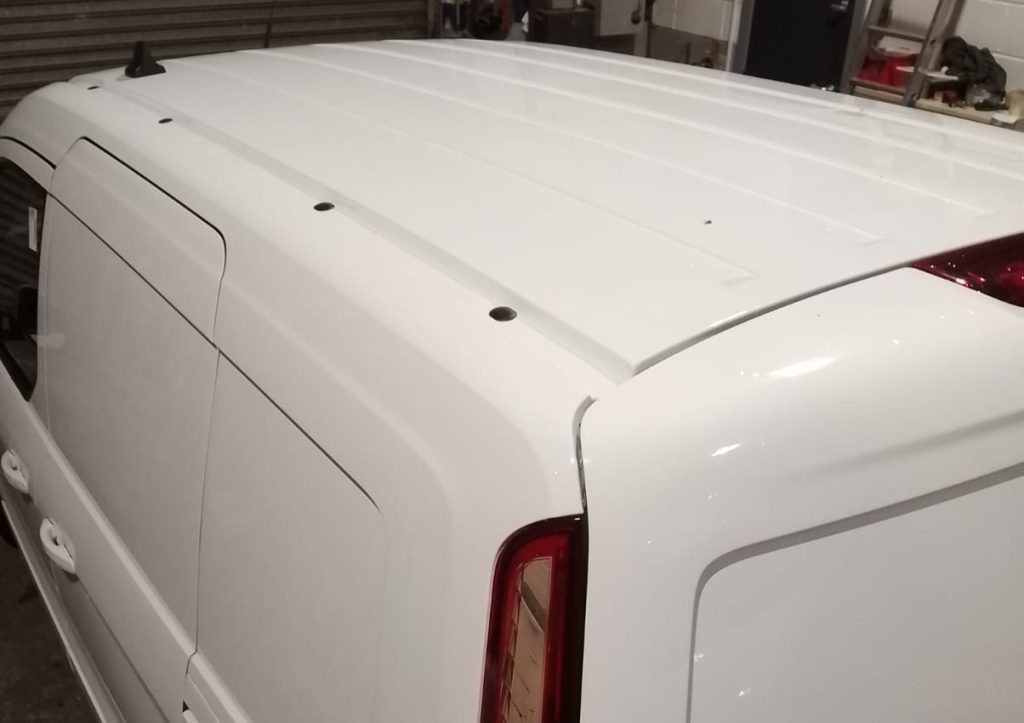 Overhead view of a Ford Transit Connect roof